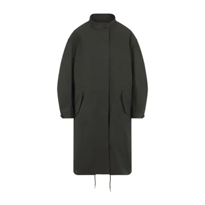 Givenchy Cotton Jacket With Back Slit And Drawstrings In Blue