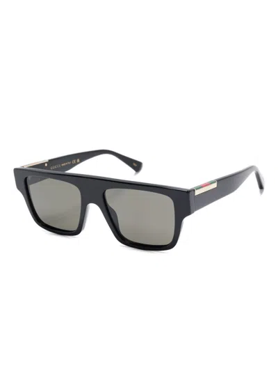 Gucci Acetate Frame Dark Lens Rectangular Sunglasses In Black