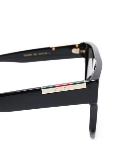 Gucci Acetate Frame Dark Lens Rectangular Sunglasses In Black