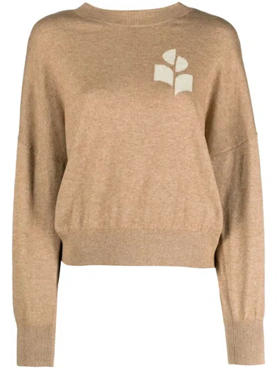 Isabel Marant Étoile Isabel Marant Etoile Marisans Jumper With Intarsia Logo In Brown