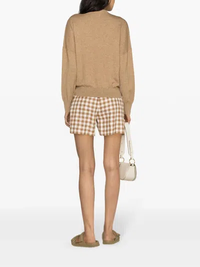 Isabel Marant Étoile Isabel Marant Etoile Marisans Jumper With Intarsia Logo In Brown