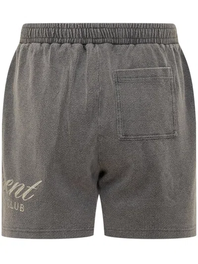 Represent Cotton Shorts With Side Embroidery In Gray
