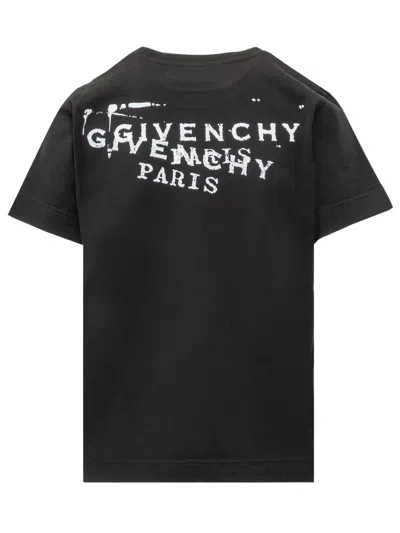 Givenchy Logo Cotton Jersey T-shirt In Black
