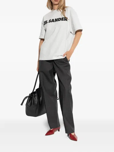 Jil Sander Crewneck Short Sleeves Classic Print T-shirt Clothing In White