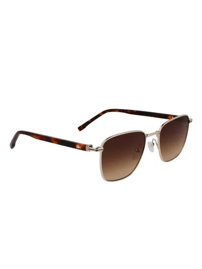 Lacoste Rectangular-frame Sunglasses In Brown