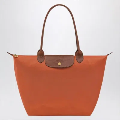 Longchamp Brick-coloured Le Pliage Original L Bag In Brown