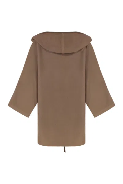 Max Mara Aster Virgin Wool Cardigan In Brown