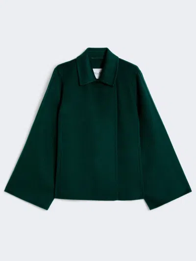 Max Mara Cashmere Broadcloth Coat In Green