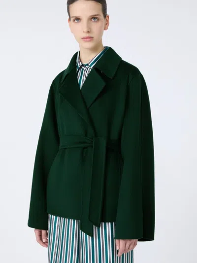 Max Mara Cashmere Broadcloth Coat In Green