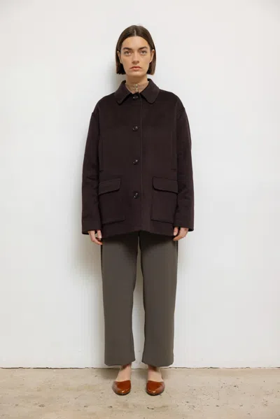 Leset Terese Button Down Jacket In Brown