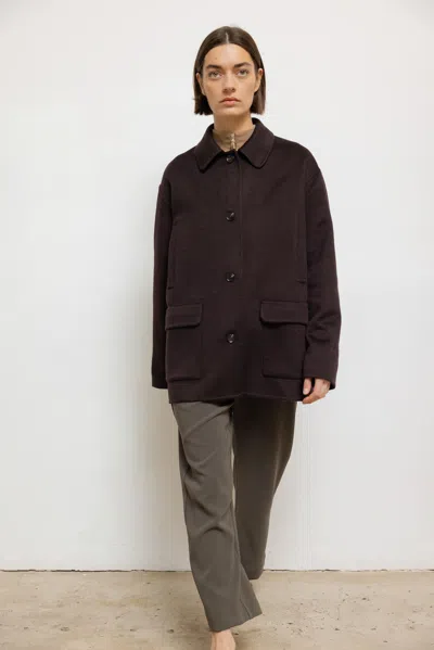 Leset Terese Button Down Jacket In Brown