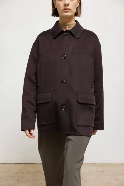 Leset Terese Button Down Jacket In Brown