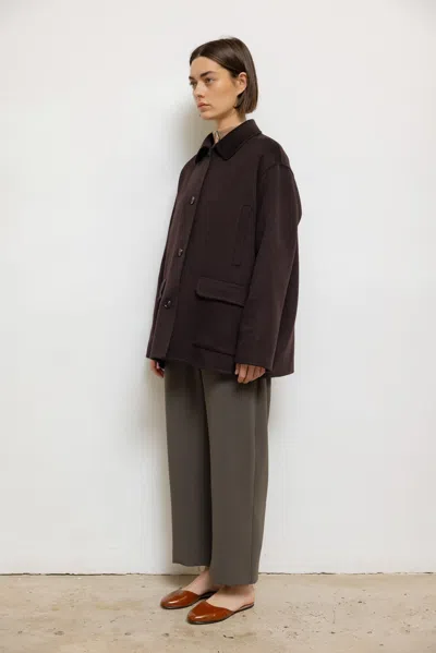 Leset Terese Button Down Jacket In Brown