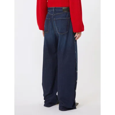 Sportmax Lichene Side Snap Wide Leg Jeans In Blue