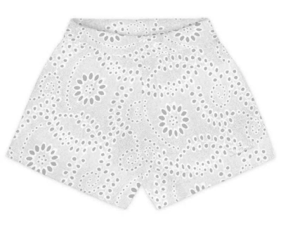 Mc2 Saint Barth Eyelet-embroidered Shorts In White