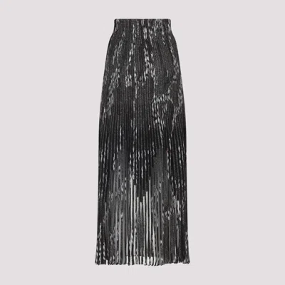 Missoni Pleated Long Skirt In Black