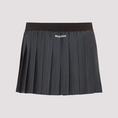 Miu Miu Mini Skirt In Gray