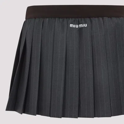 Miu Miu Mini Skirt In Gray