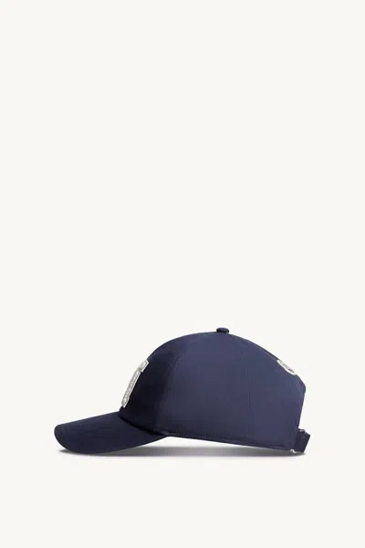 Moncler Logo-embroidered Baseball Cap In Blue
