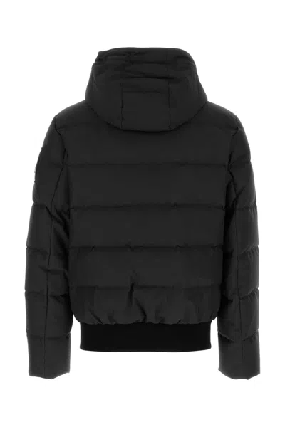 Moose Knuckles Black Polyester Cloud Bomber Down Jacket In Black