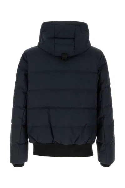 Moose Knuckles Navy Blue Polyester Cloud Bomber Down Jacket In Blue