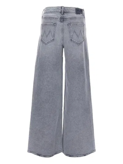 Mother Flood Wide Leg Jeans Belt Loops In Gray