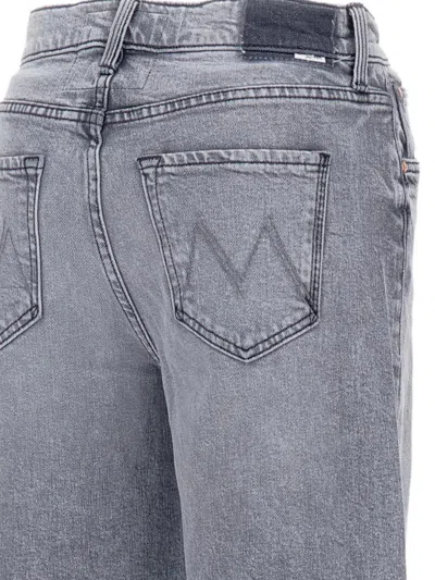 Mother Flood Wide Leg Jeans Belt Loops In Gray