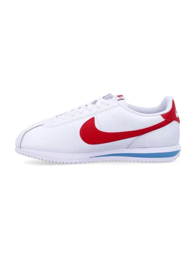 Nike White Cortez Leather Sneakers In Multi