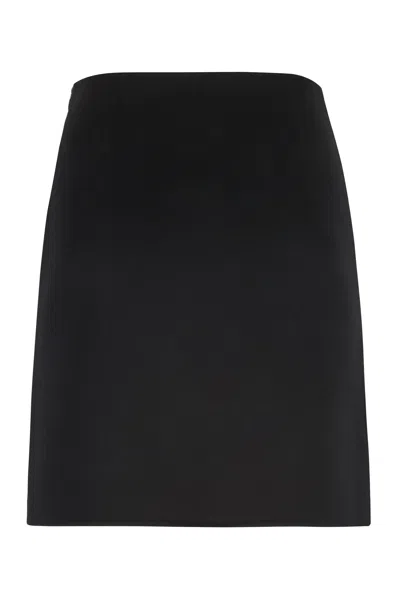 P.a.r.o.s.h Parosh Wool Mini Skirt In Black