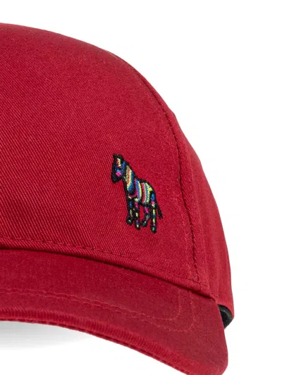 Paul Smith Cotton Embroidered Baseball Hat In Red