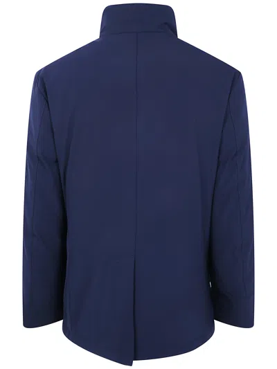 Peuterey Man Jacket Midnight Blue Size L Polyester, Elastane In Blue