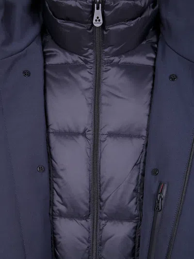 Peuterey Man Jacket Midnight Blue Size L Polyester, Elastane In Blue