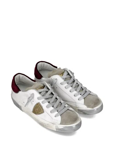 Philippe Model Paris Low-top Sneakers In Distressed Leather In Multi