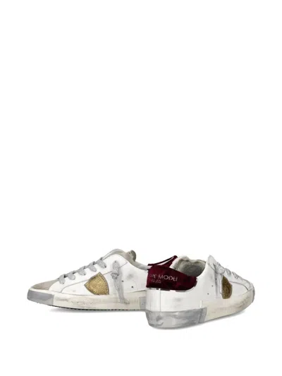 Philippe Model Paris Low-top Sneakers In Distressed Leather In Multi