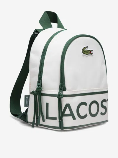 Lacoste Kids Logo Mini Backpack In White