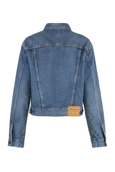 Polo Ralph Lauren Denim Jacket With Button Closure In Blue