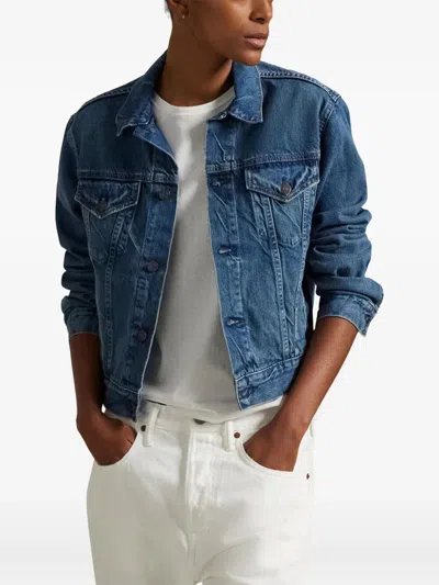 Polo Ralph Lauren Denim Jacket With Button Closure In Blue