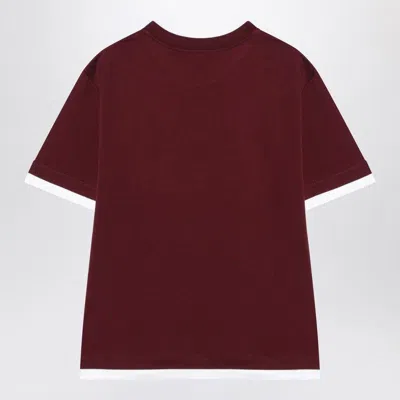 Prada Amaranth T-shirt In Cotton Jersey In Multi