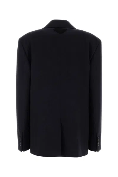 Prada Midnight Blue Wool Blazer In Blue