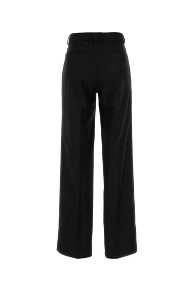 Pt Torino Black Wool Blend Lola Pant In Blue