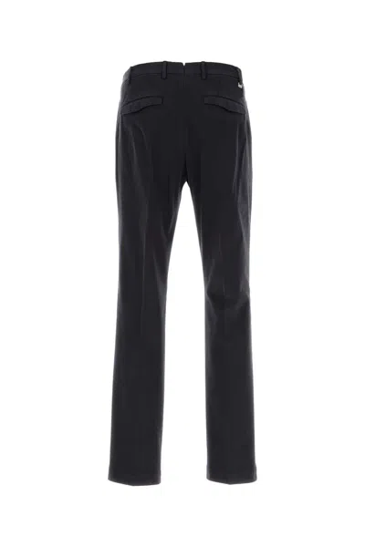 Pt Torino Stretch Cotton Trousers With Pockets And Loops In Black