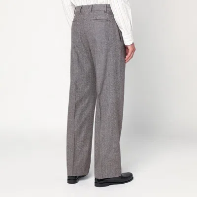 Pt01 Light Brown Wool Pants With Pleats In Gray