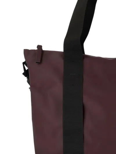 Rains Mini Tote Bag With Double Top Handles In Burgundy
