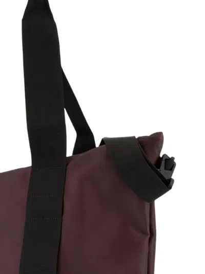 Rains Mini Tote Bag With Double Top Handles In Burgundy