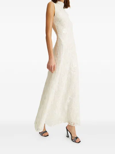 Rotate Birger Christensen Rotate Birgerchristensen Lace Sequin Maxi Dress In Neutral