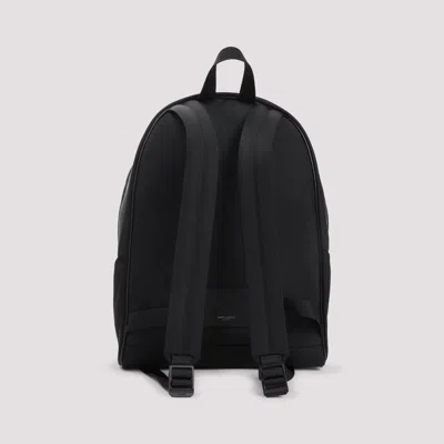 Saint Laurent Black Leather And Nylon Backpack In Black