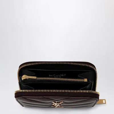 Saint Laurent Cassandre Leather Wallet In Cabernet Red