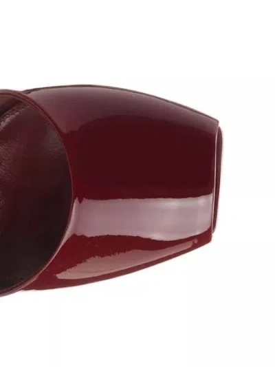 Saint Laurent La Scandale Patent Ankle-strap Sandals In Grenade