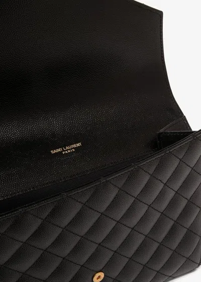 Saint Laurent Envelope Flap Pouch In Mix Matelassé Grain De Poudre Leather