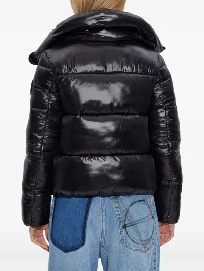 Save The Duck Isla Down Jacket With Laqué Finish In Black